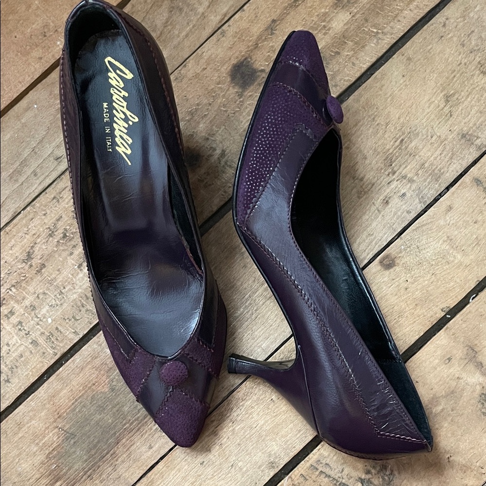 Vintage Italian leather Deep Purple Heels